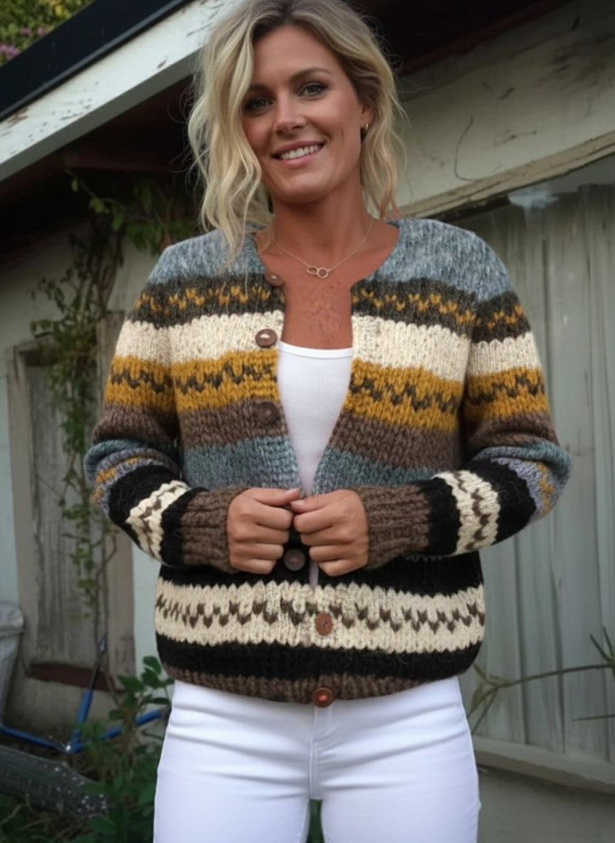 Isabelle - Cardigan Chic Rayé Jacquard