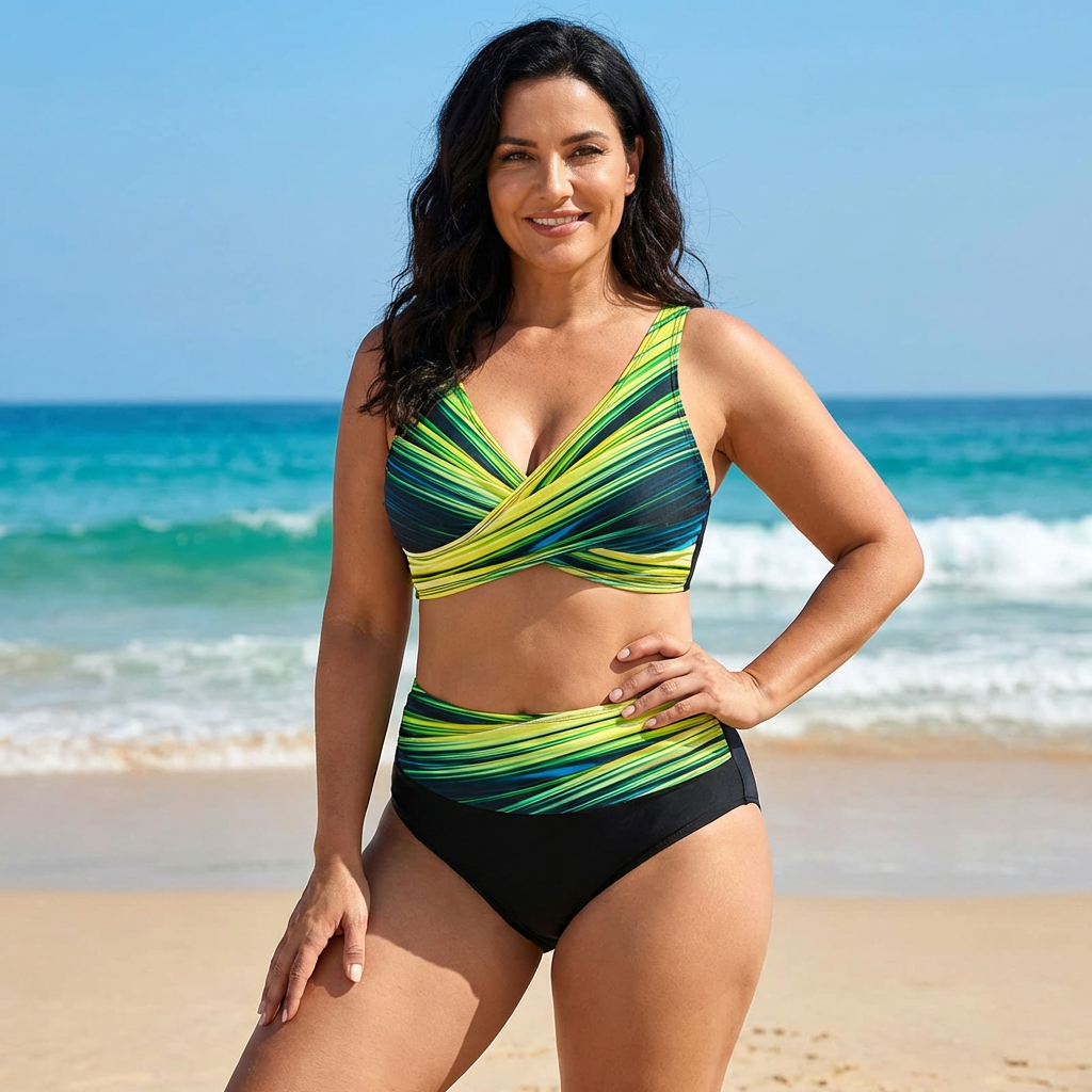 Céline - Bikini Taille Haute Ethnique Sexy