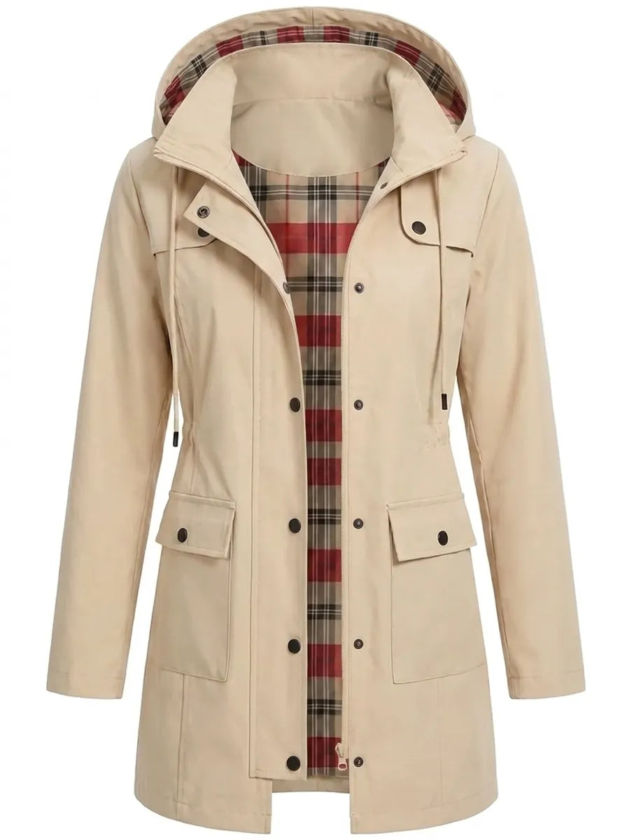 Sylvie - Parka Élégante Capuche à Poches
