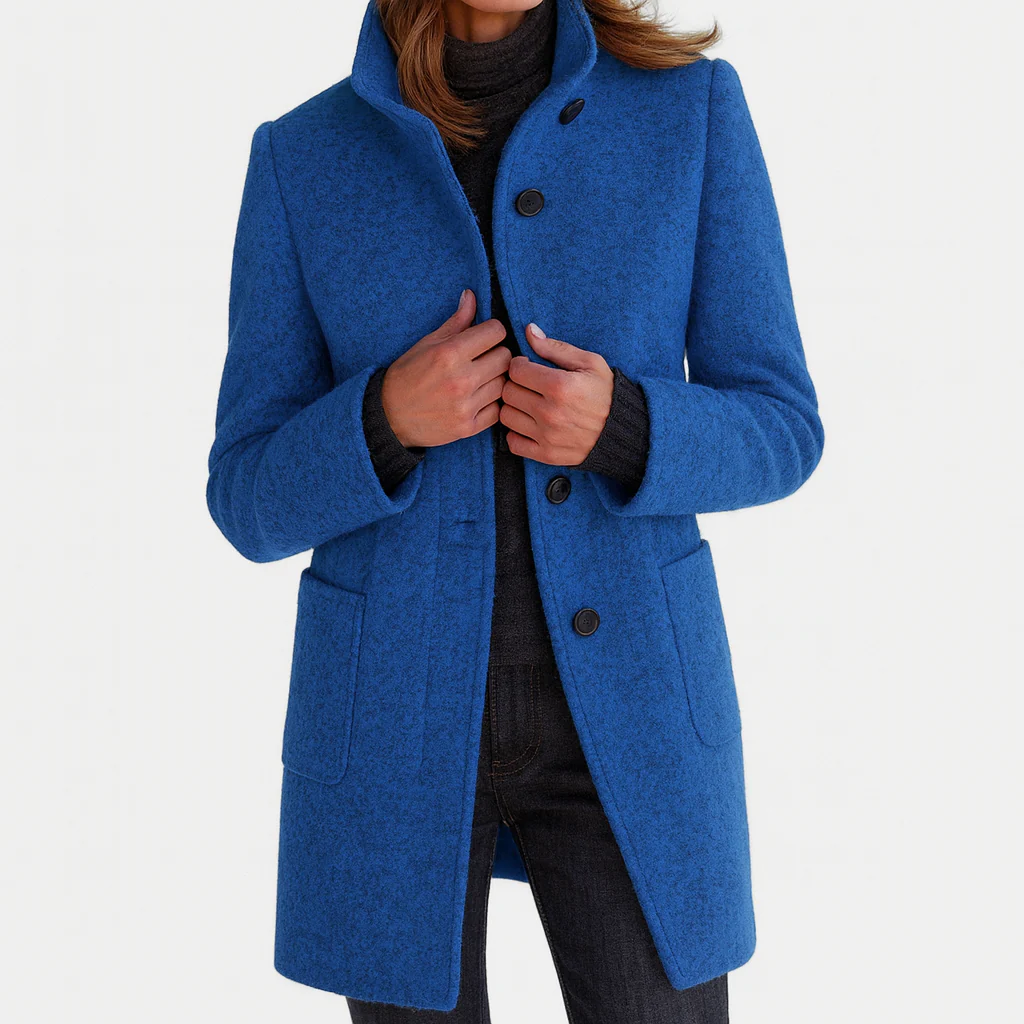 Aurélie | Manteau Élégant Laine Col Montant