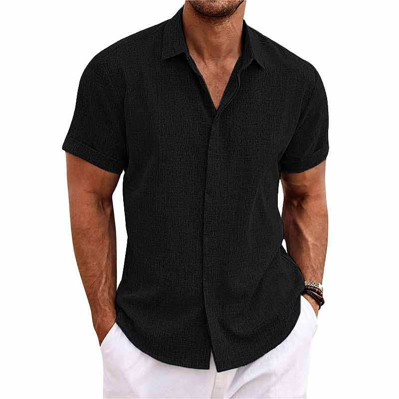 Julien - Chemise Lin Manches Courtes Décontractée Homme