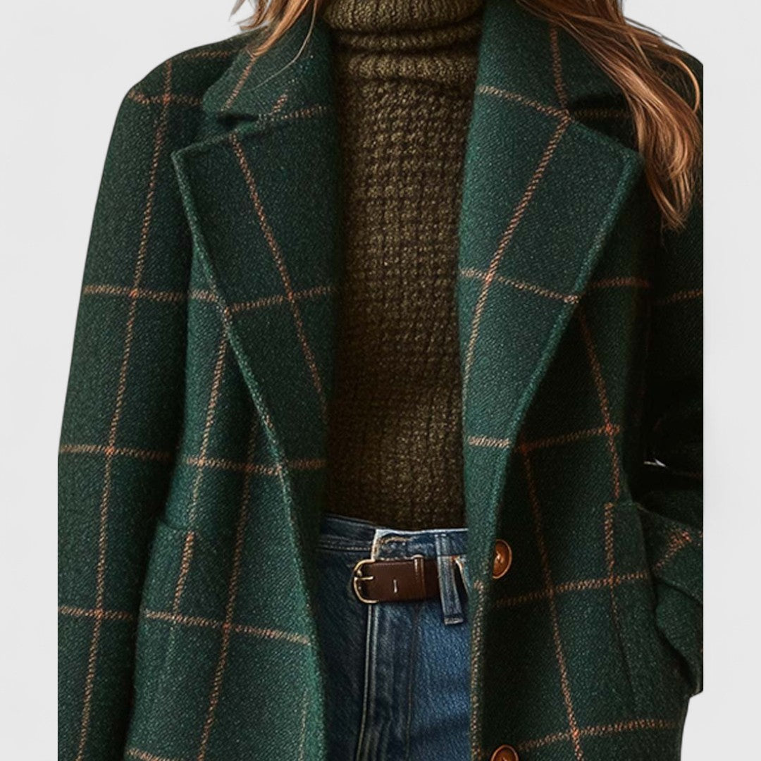 Charlotte | Manteau Élégant Carreaux Laine