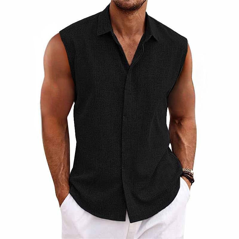 Olivier - Débardeur Chemise Lin Léger Homme