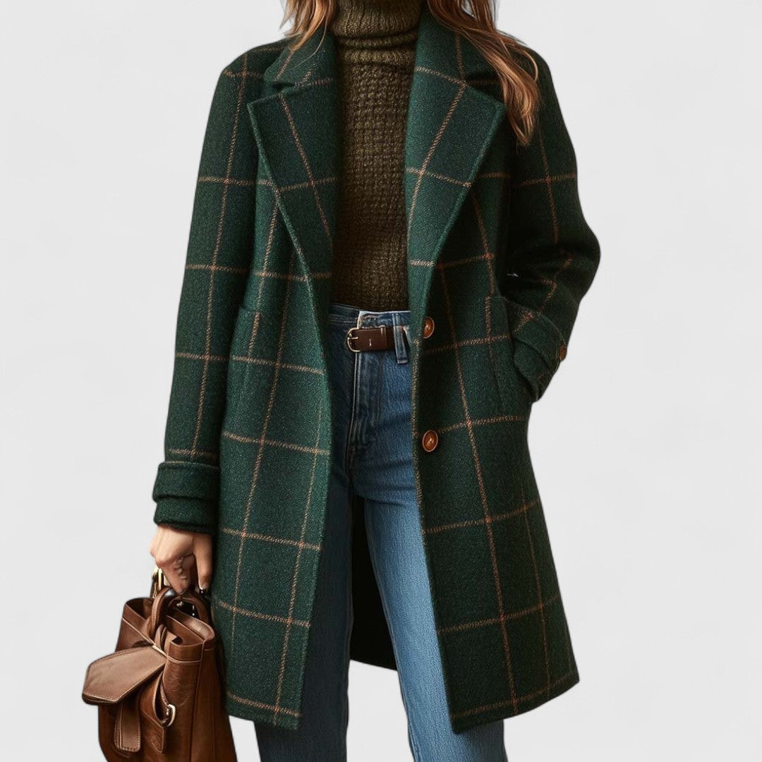 Charlotte | Manteau Élégant Carreaux Laine