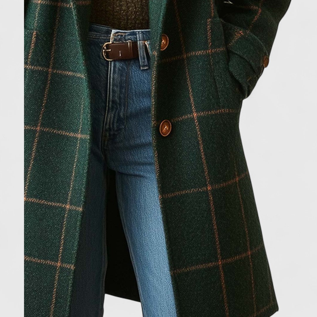 Charlotte | Manteau Élégant Carreaux Laine