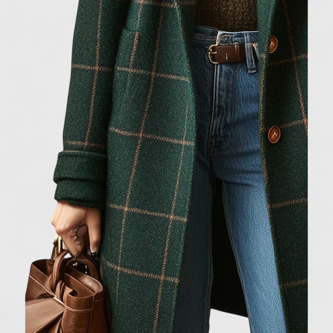 Charlotte | Manteau Élégant Carreaux Laine