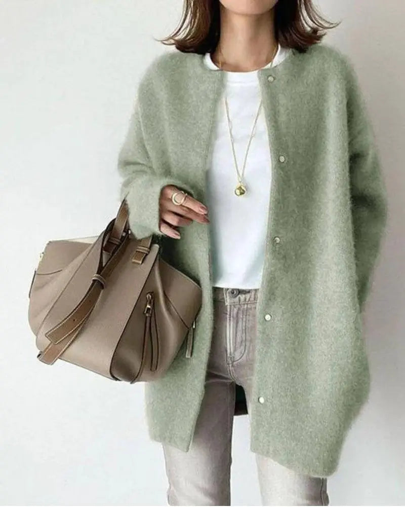 Charlotte - Cardigan Élégant Long Laine