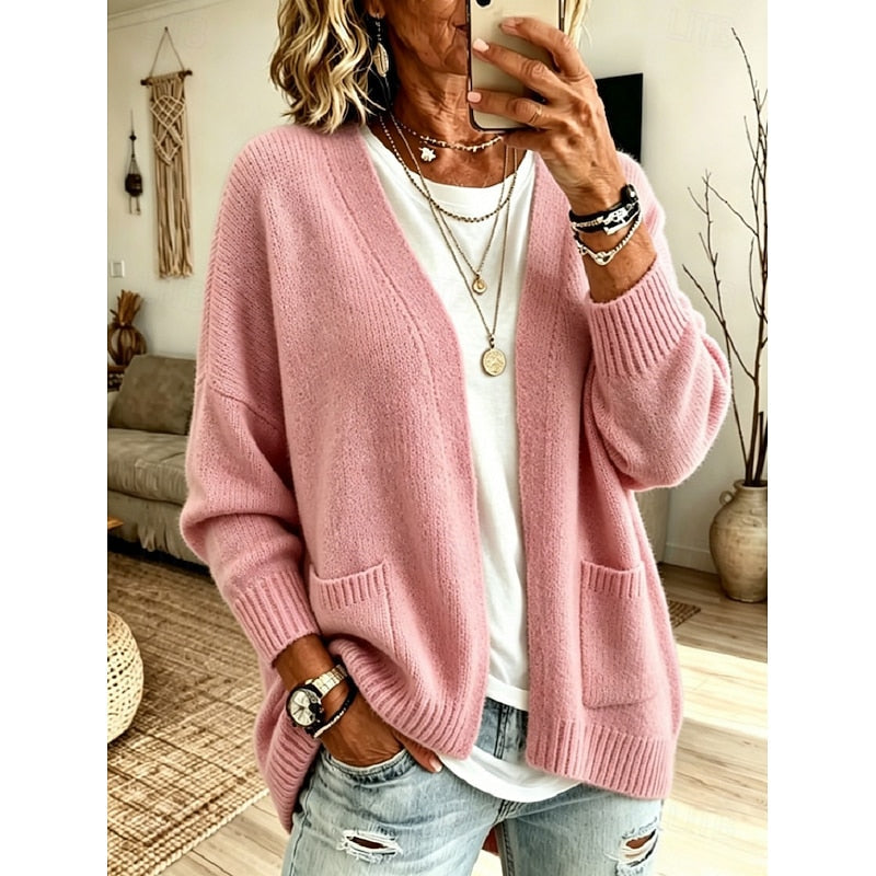 Priya - Cardigan Élégant Oversize à Poches