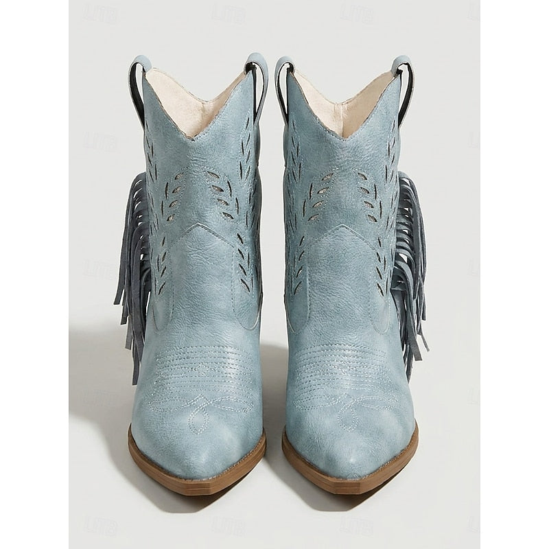 Chloé - Bottines Cowboy Chic Daim Franges