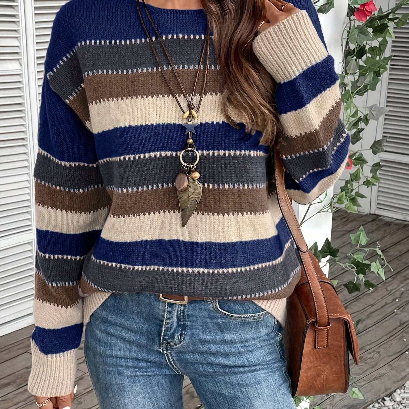 Isabelle - Pull Chic Bohème Rayé