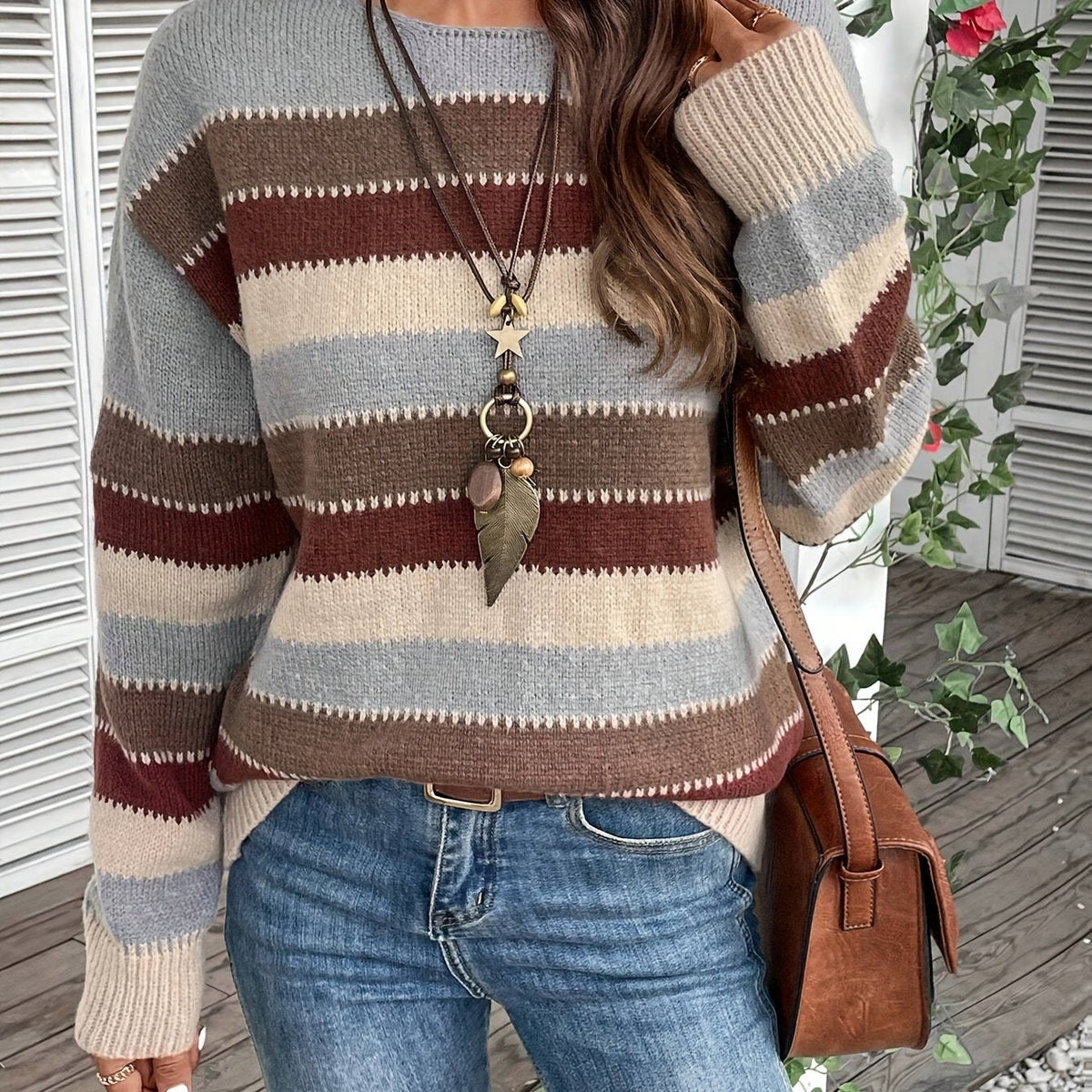 Isabelle - Pull Chic Bohème Rayé