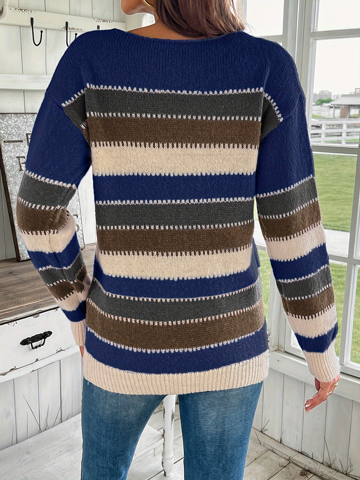 Isabelle - Pull Chic Bohème Rayé
