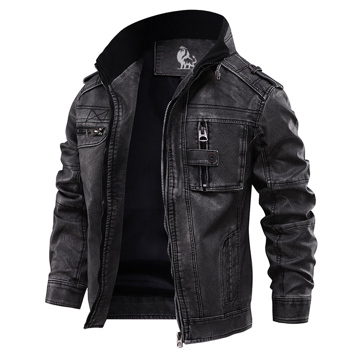 Vincent - Veste Chic Motard Cuir à Capuche