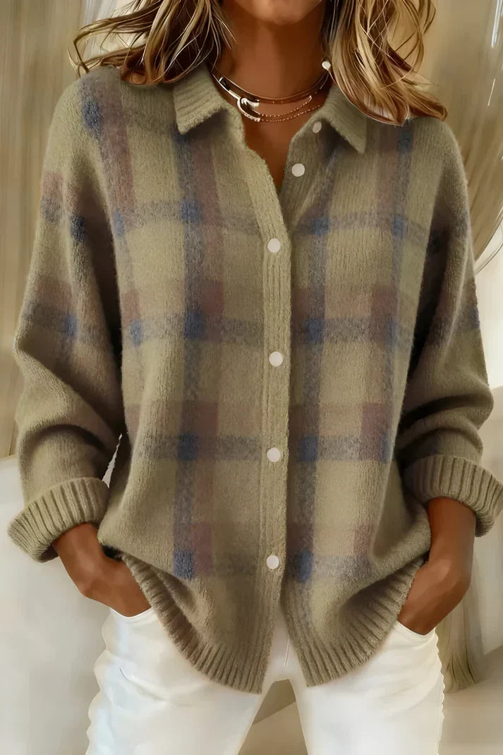 Christine - Cardigan Élégant Oversize Imprimé