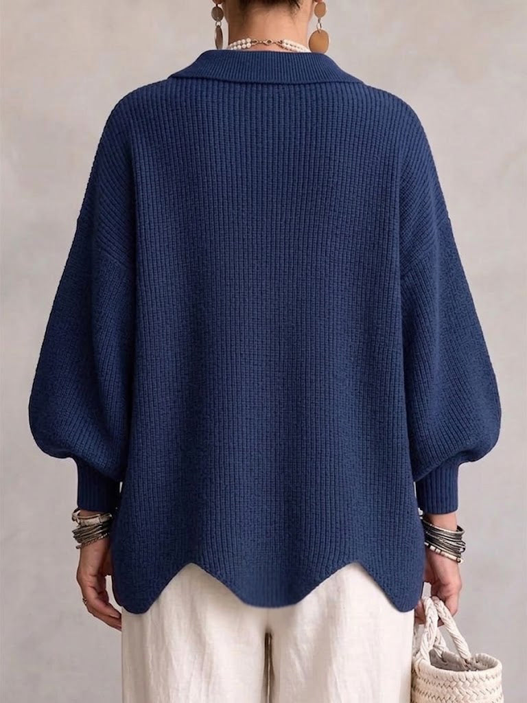 Caroline - Cardigan Élégant Oversize Boutons Dorés