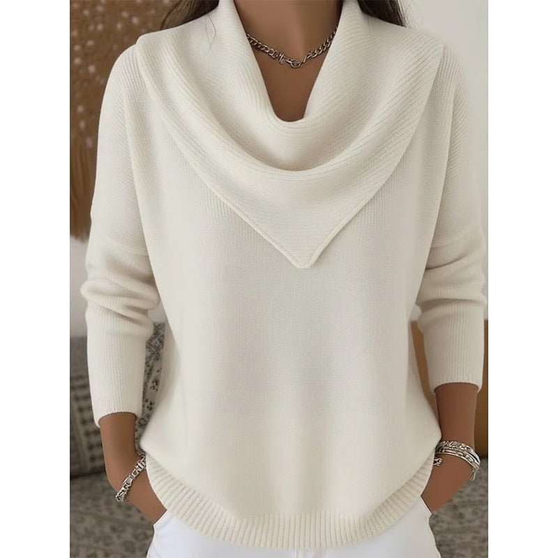 Sylvie - Pull Raffiné Maille Fine Col Bénitier