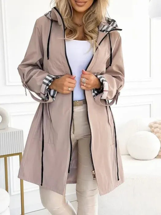Marguerite | Imperméable Chic Long à Capuche