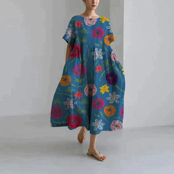 Azélie - Robe Décontractée Et Élégante Avec Imprimé Floral Tendance