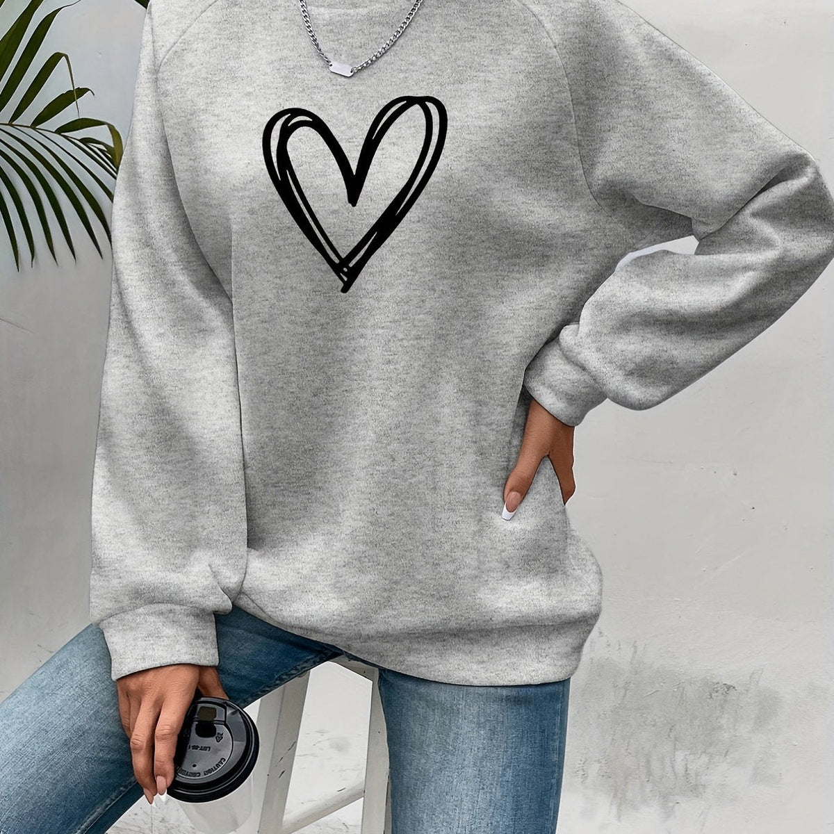 Charlotte - Sweat Chic Imprimé Cœur