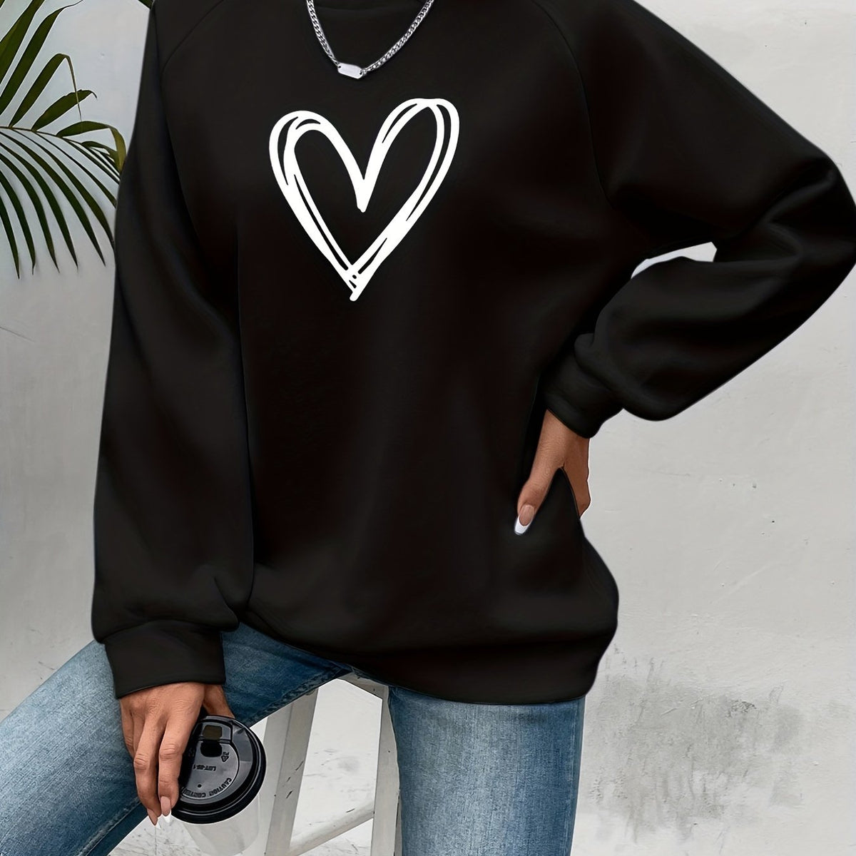 Charlotte - Sweat Chic Imprimé Cœur