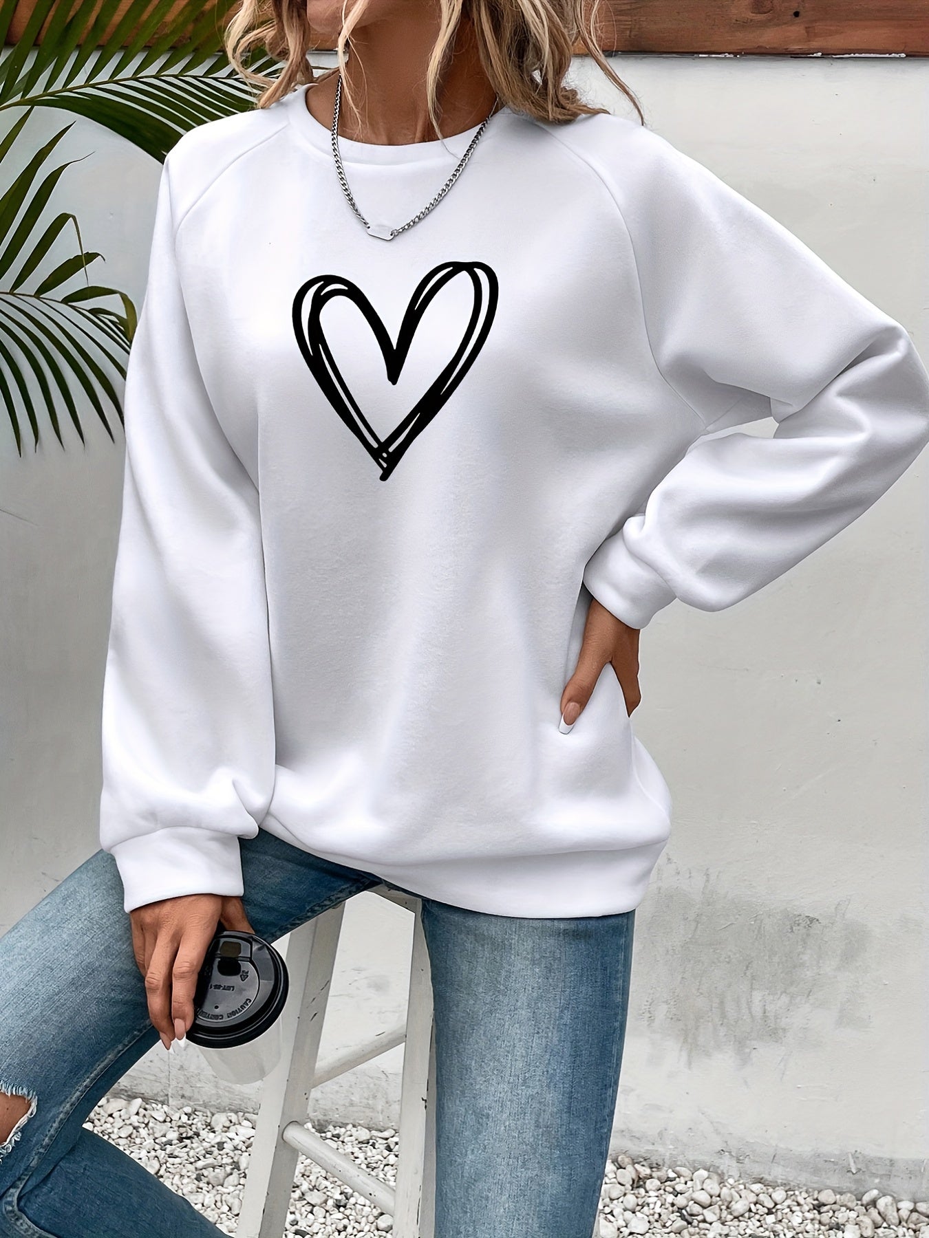 Charlotte - Sweat Chic Imprimé Cœur