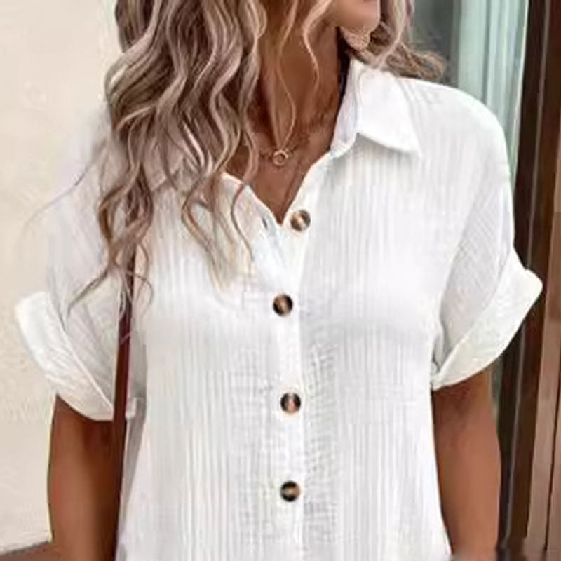 Céline - Belle Robe Chemise en Lin Boutonnée