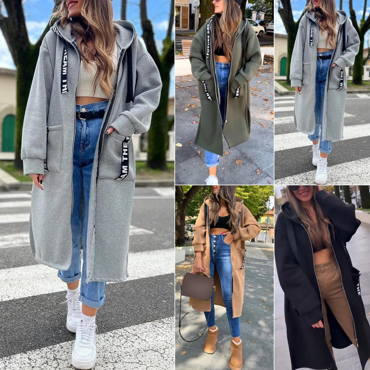 Sylvie | Sweat à Capuche Stylé Long Zippé