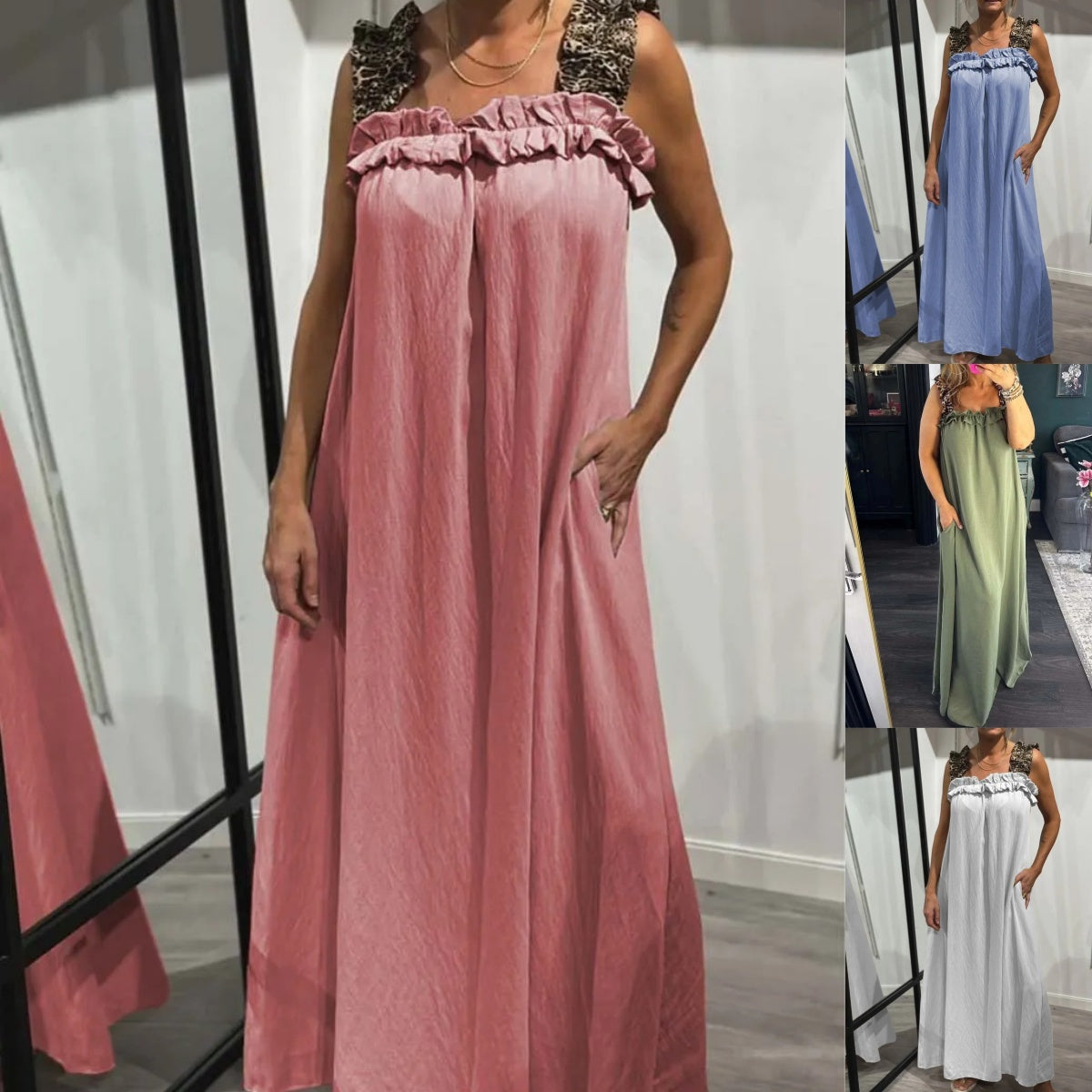 Marlène - Robe Longue Sans Manches à Poches