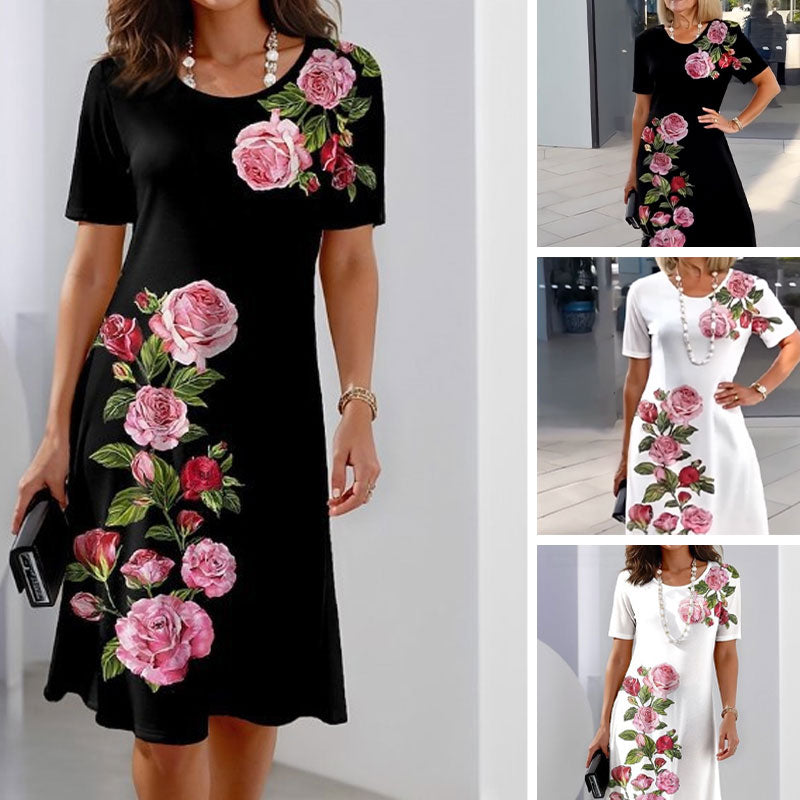 Robe midi femme fleurie élégante - Brigitte