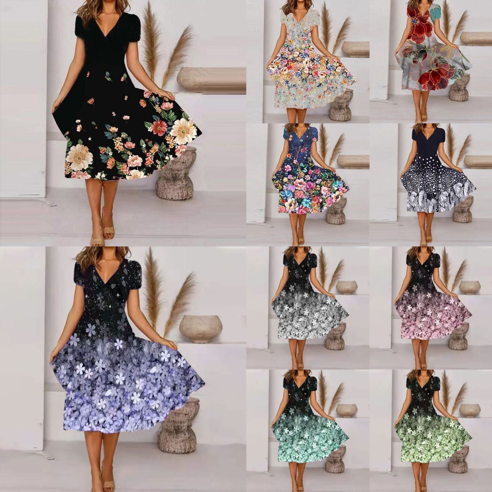 Liesbeth - Magnifique Robe Midi Fleurie