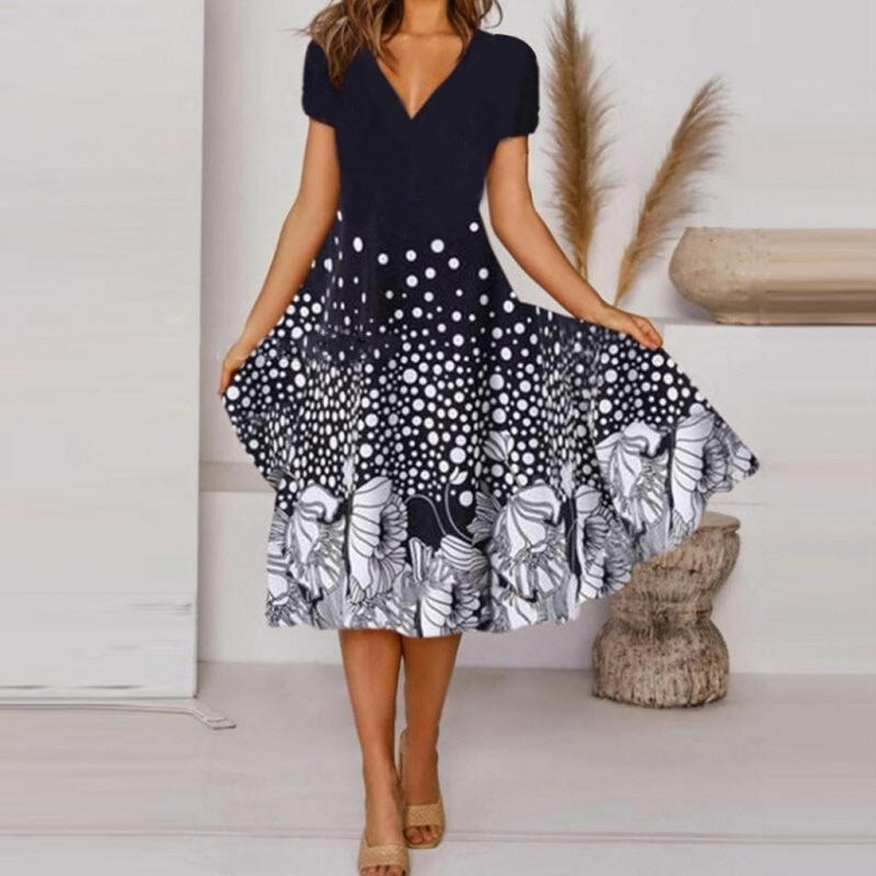 Liesbeth - Magnifique Robe Midi Fleurie
