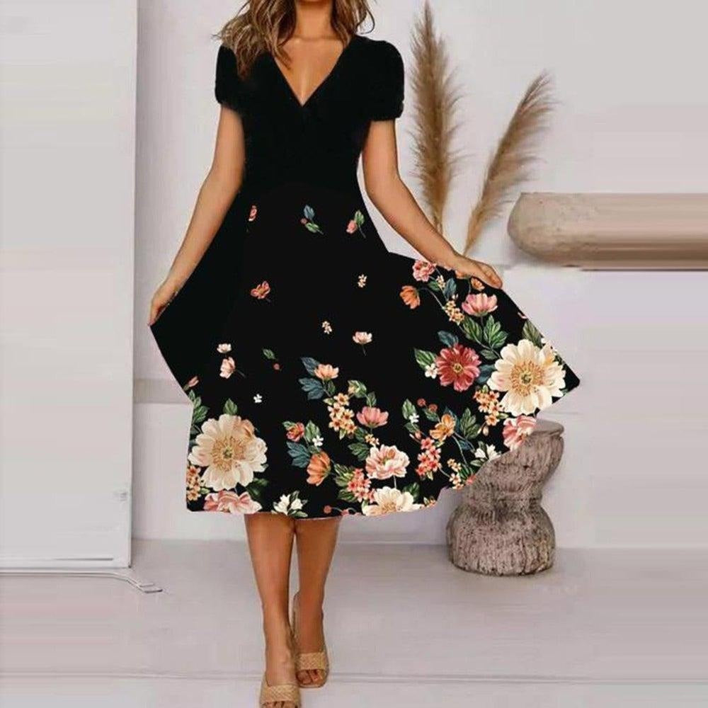 Liesbeth - Magnifique Robe Midi Fleurie