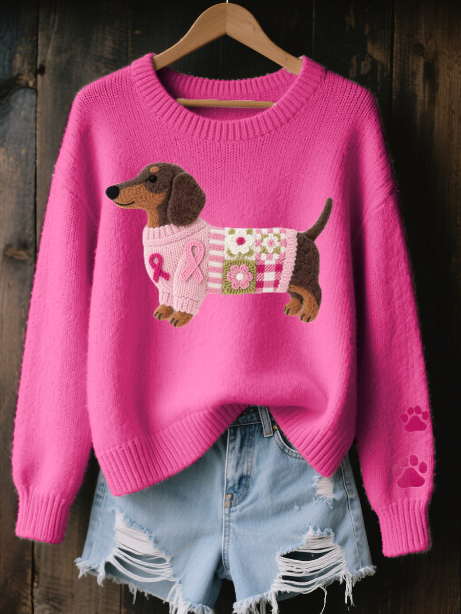 Léa | Pull Chic Brodé Teckel