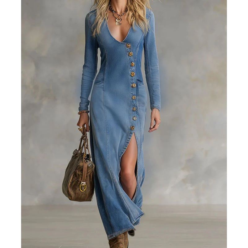 Christine - Robe Longue Femme en Jean