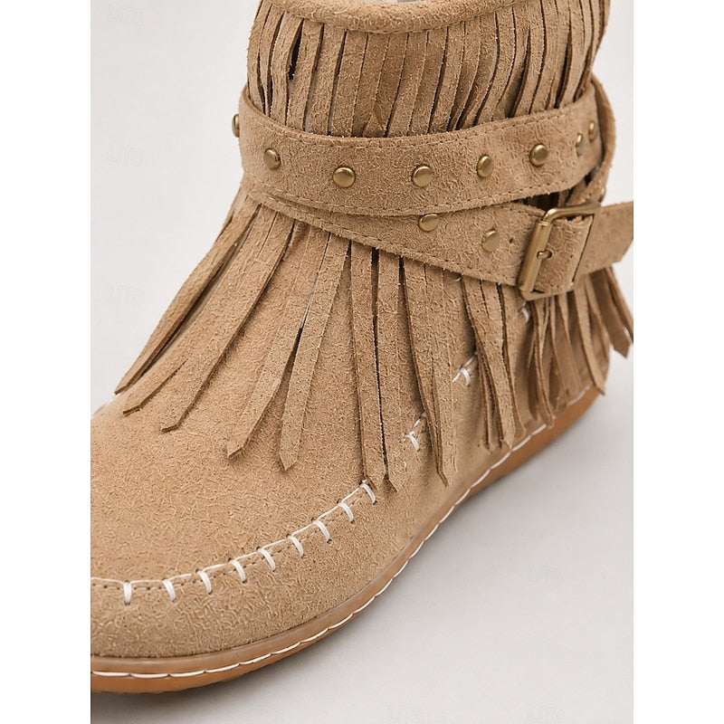 Florence - Bottines Chic Franges Plates