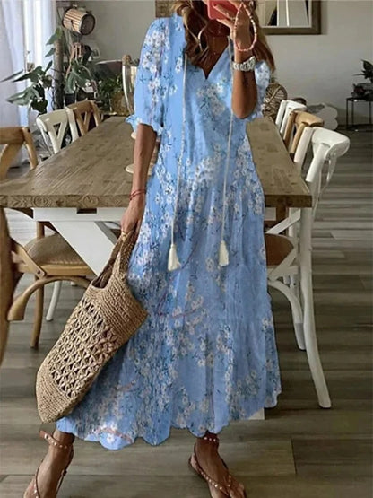 Sabine - Robe Longue Bohème Fluide Femme