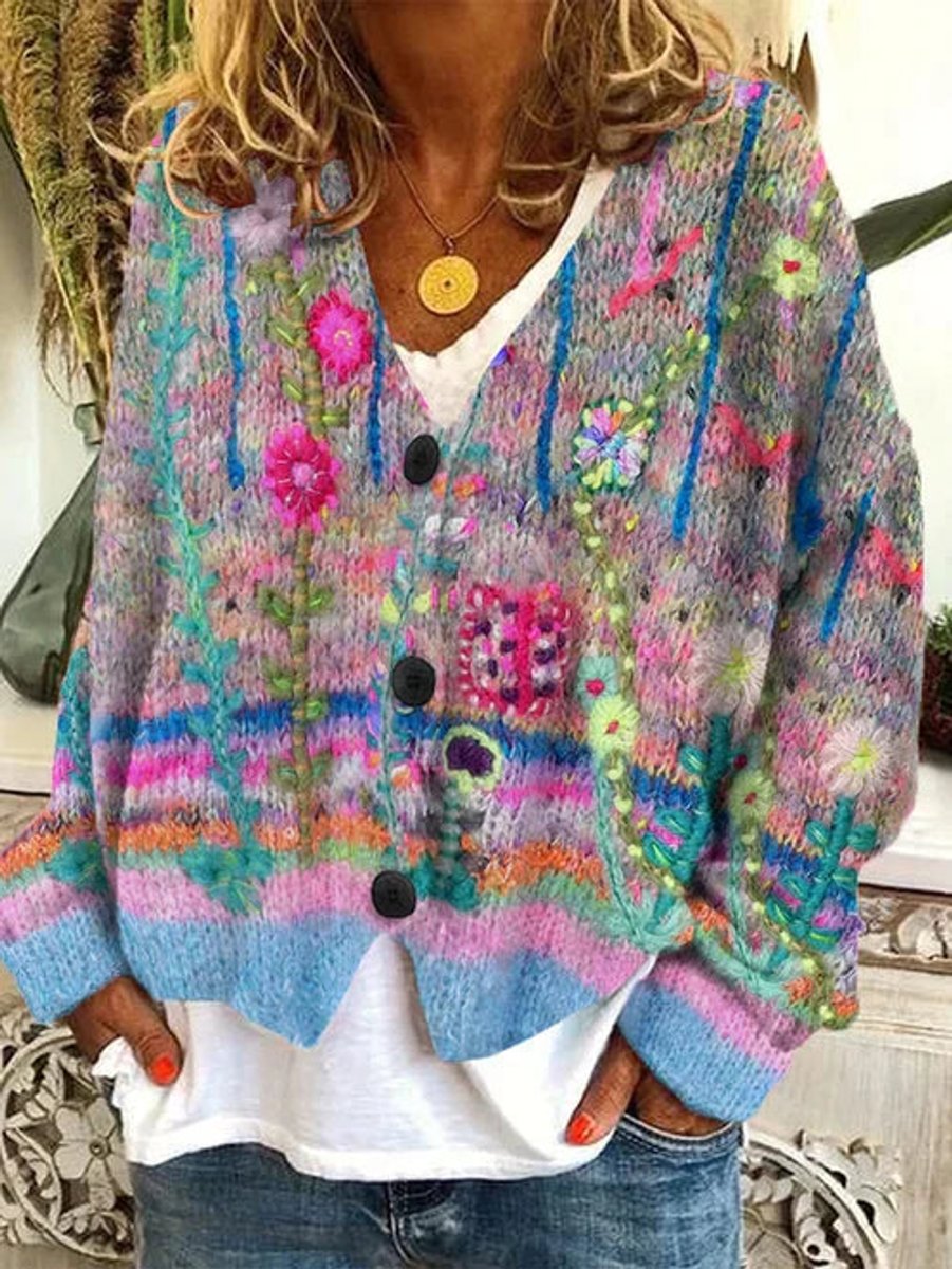 Florence - Cardigan Féminin Fleuri Brodé