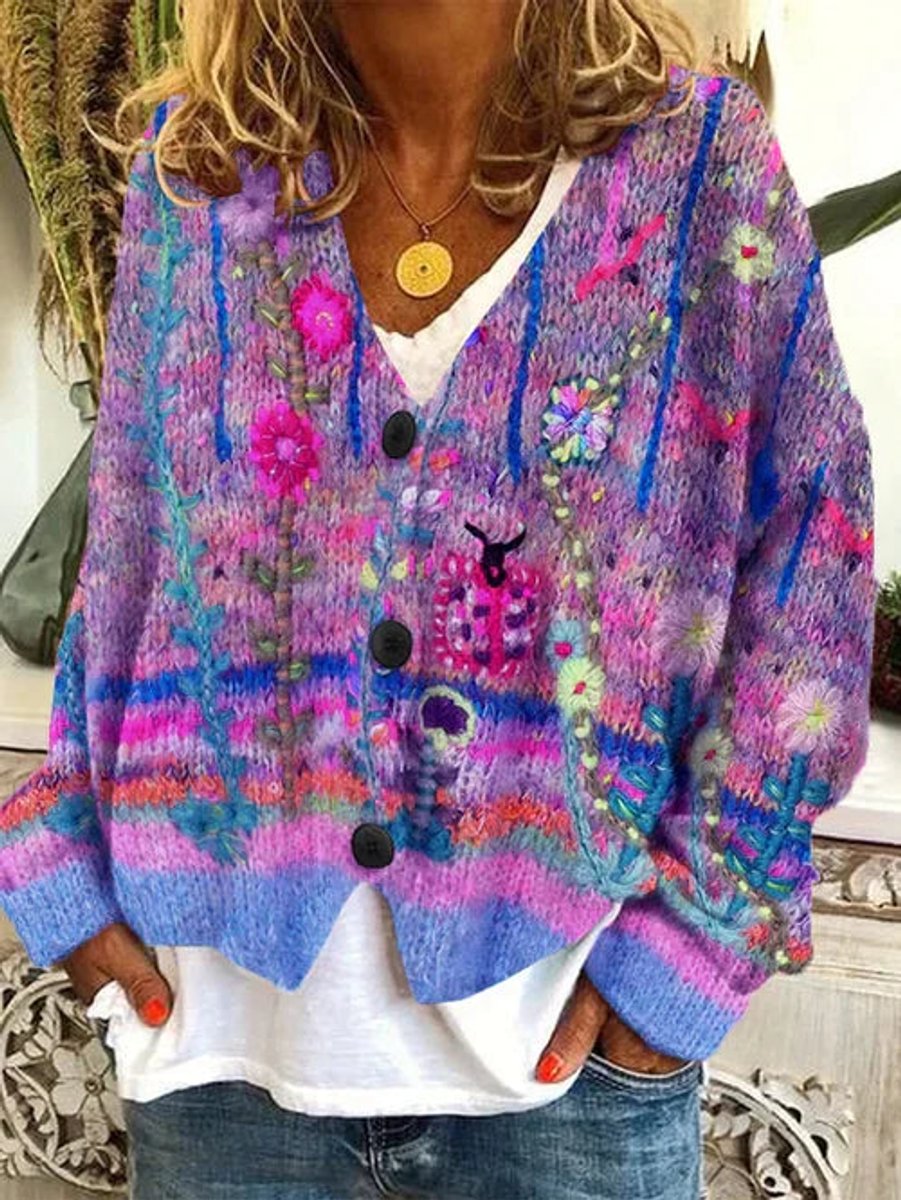 Florence - Cardigan Féminin Fleuri Brodé