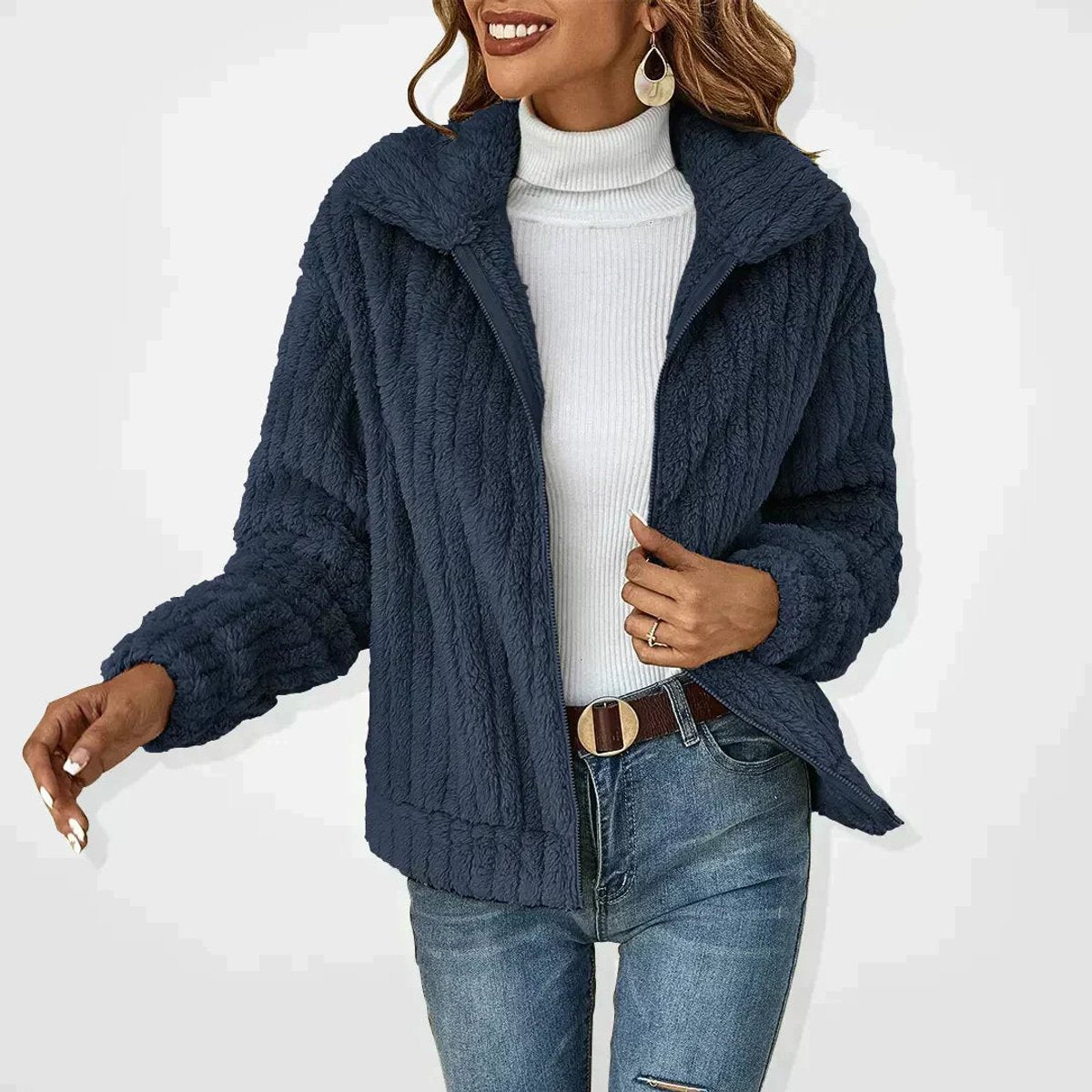 Céline - Cardigan Élégant Oversize Zippé