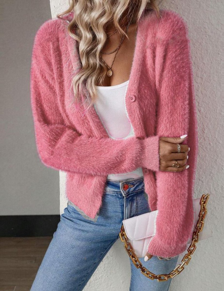 Sylvie - Cardigan Élégant Boutonné Col V