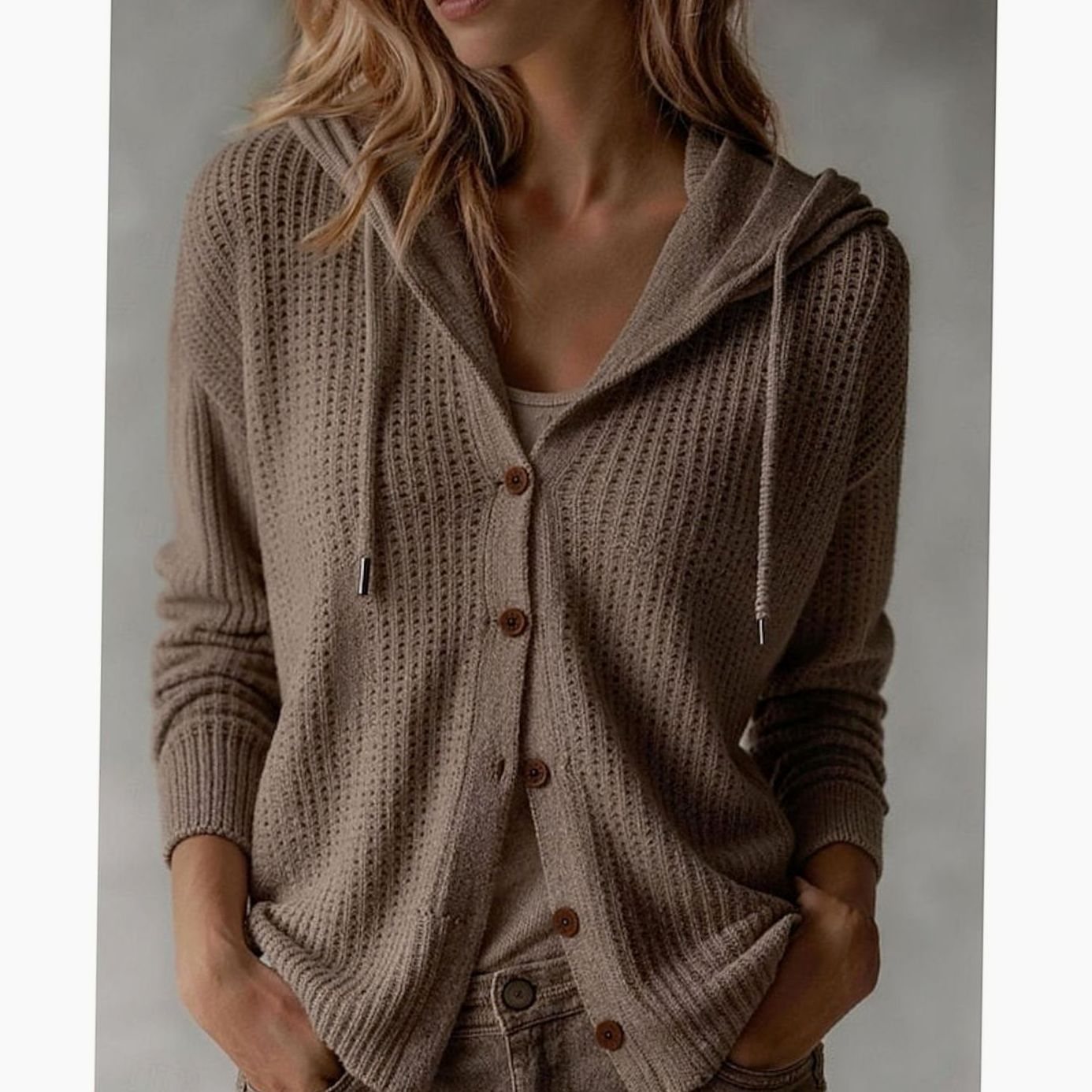 Florence - Cardigan Élégant Capuche Boutonné