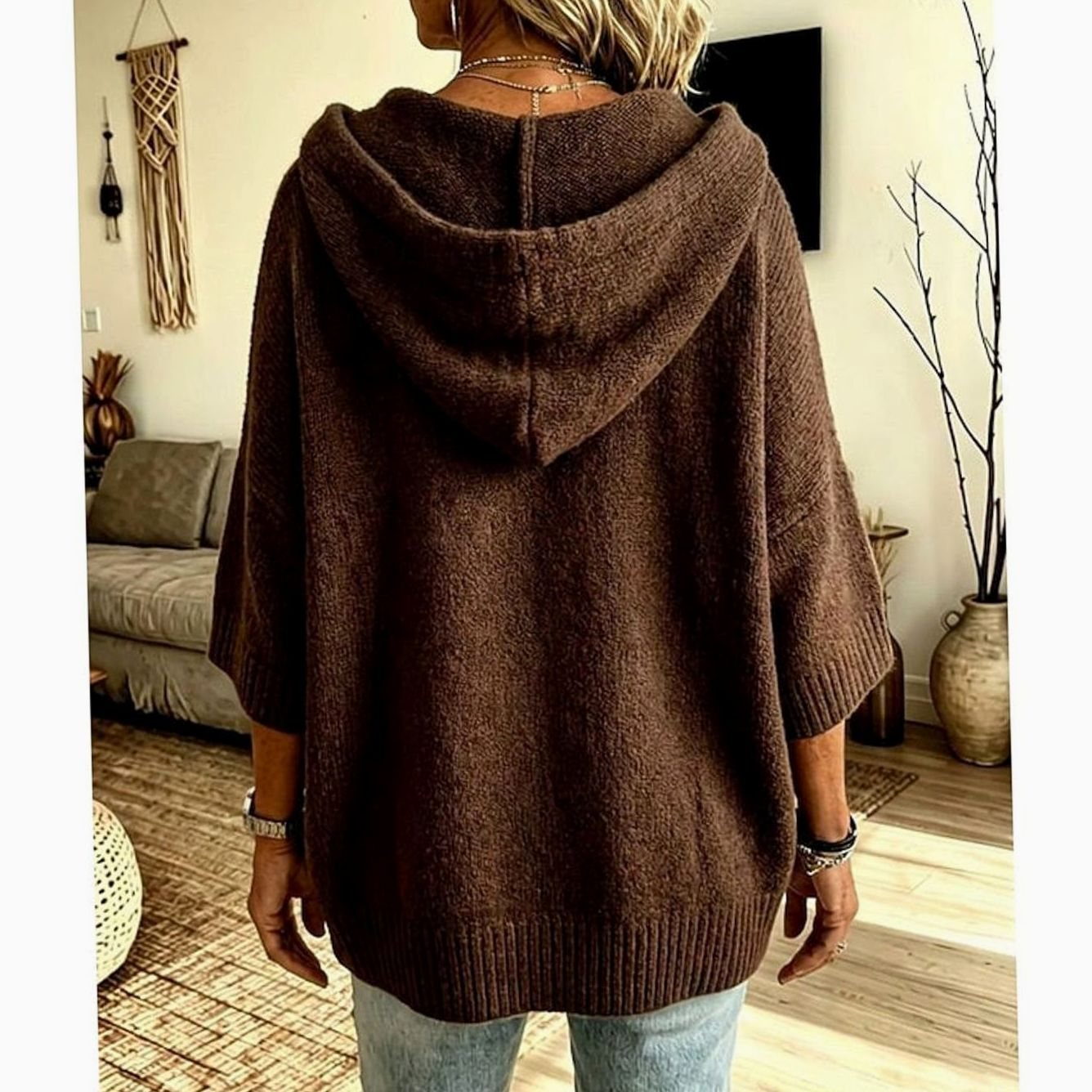 Caroline - Cardigan Élégant Oversize Capuche