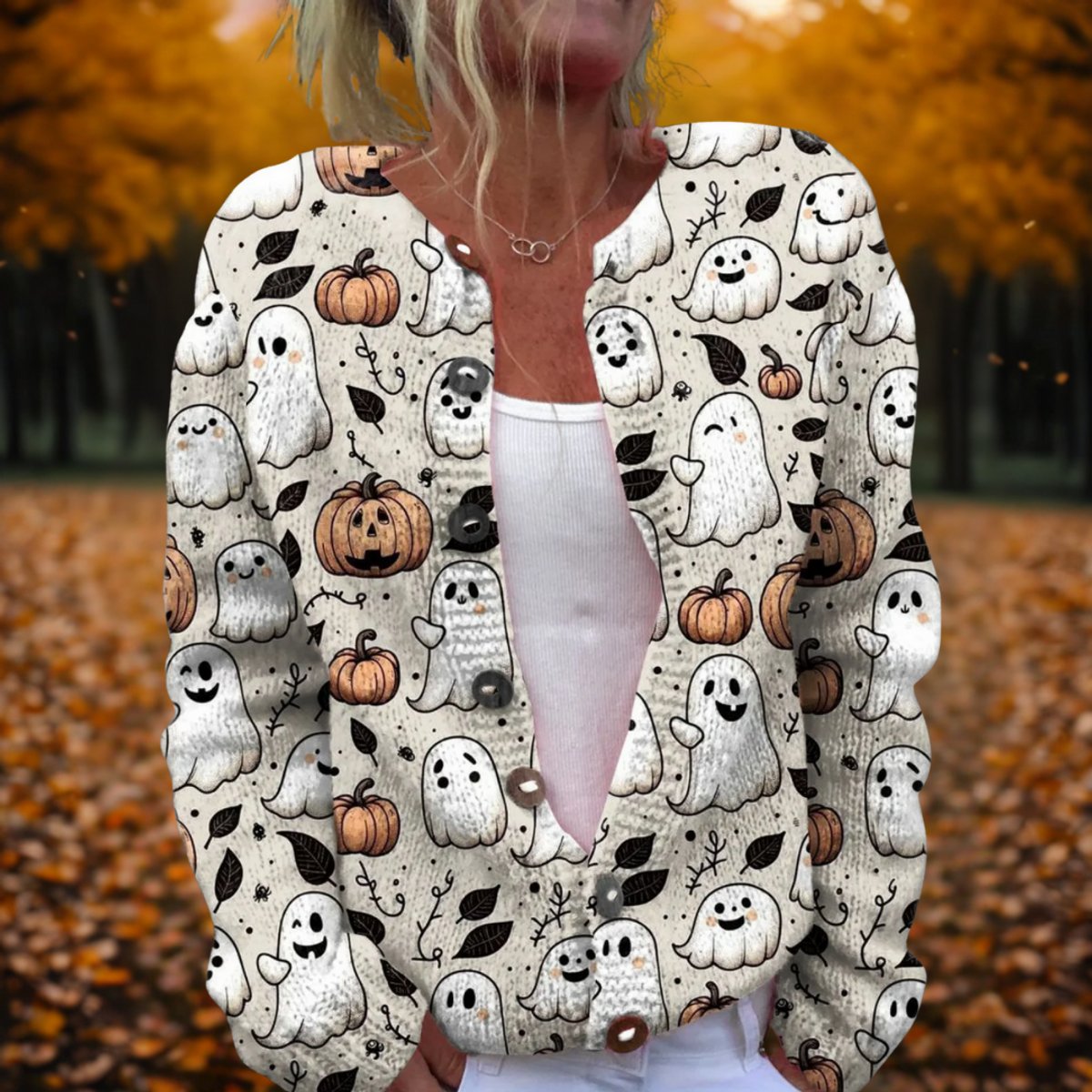 Aurélie - Cardigan Chic Imprimé Boutonné