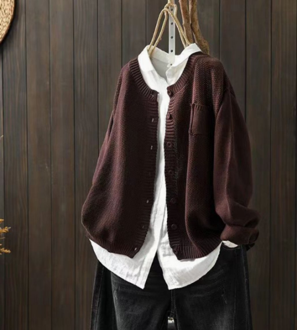 Manon - Cardigan Élégant Oversize Boutonné