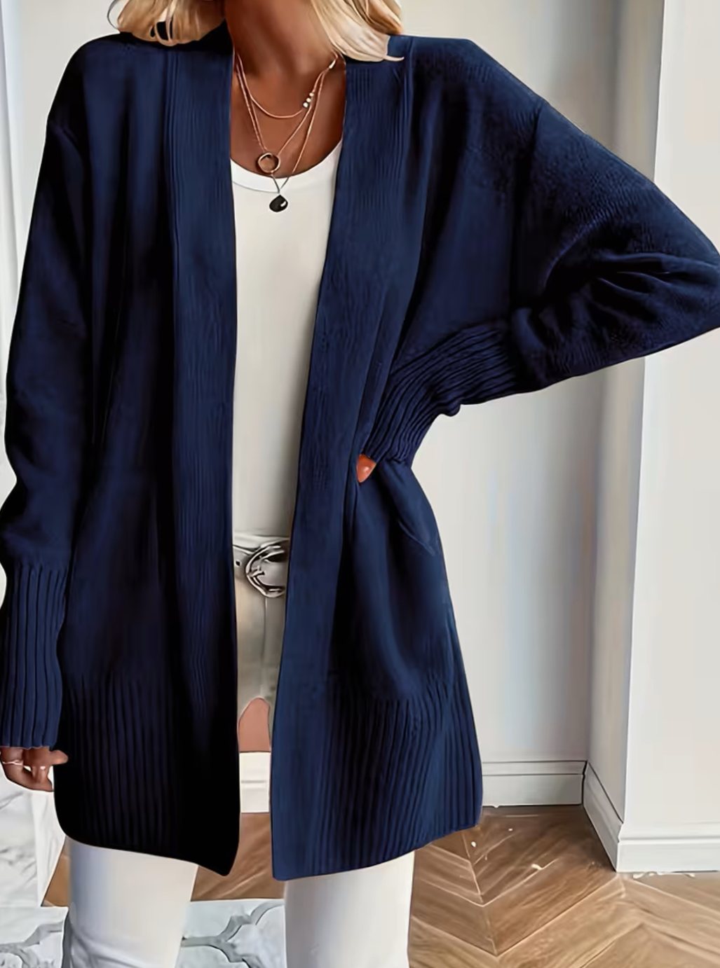 Nathalie - Cardigan Élégant Oversize Ouvert