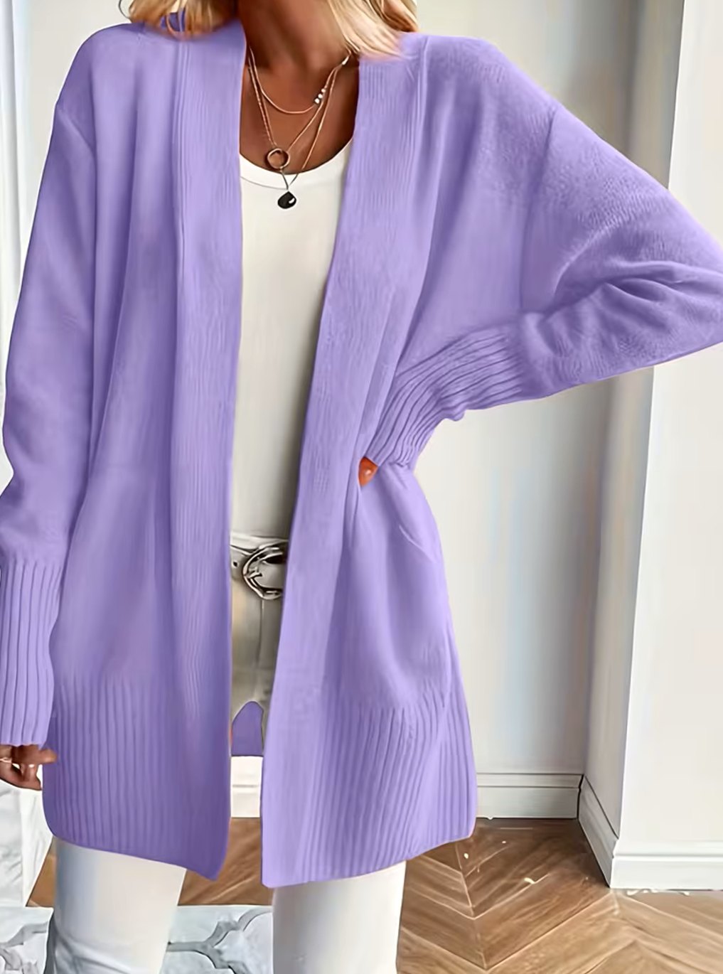 Nathalie - Cardigan Élégant Oversize Ouvert