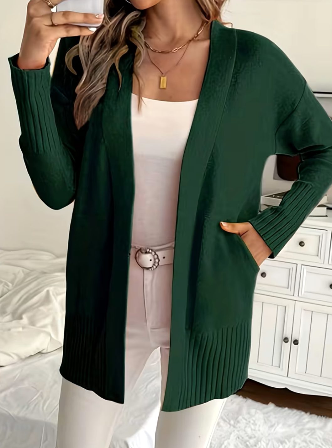 Nathalie - Cardigan Élégant Oversize Ouvert