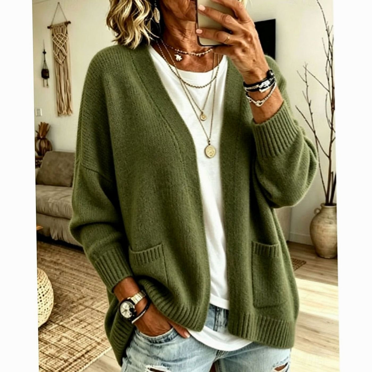Manon - Cardigan Élégant Oversize Maille