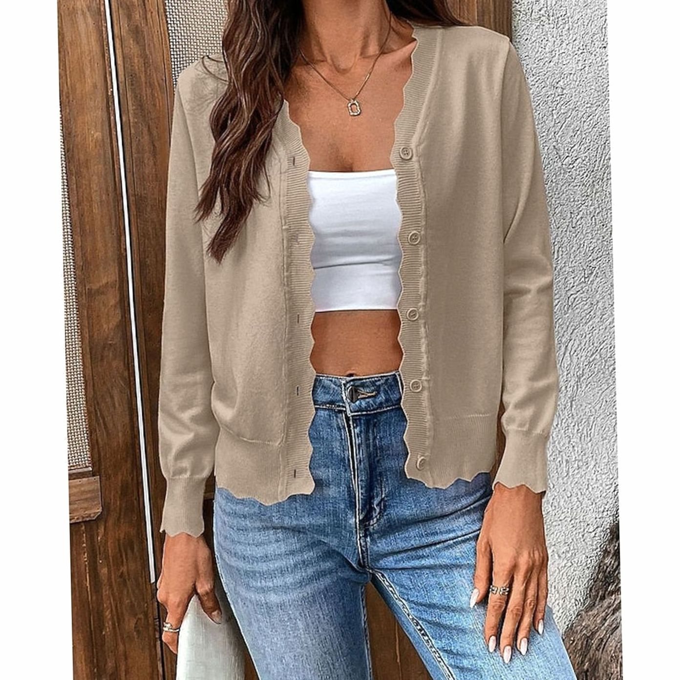 Isabelle - Cardigan Élégant Boutonné Col V