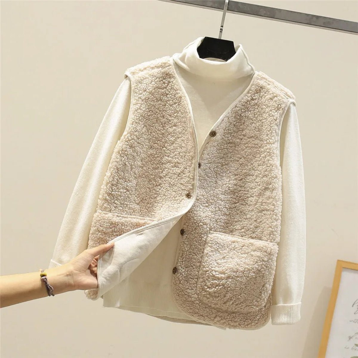 Valérie - Gilet Élégant Sherpa Sans Manches